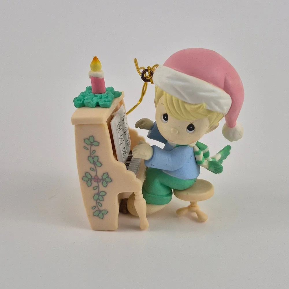 Precious Moments 1996 Boy Playing Piano Christmas Ornament 266094 Enesco Vintage